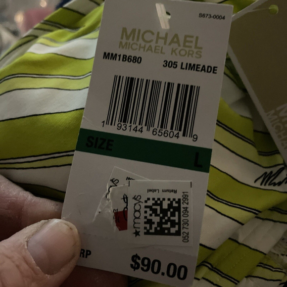 Michael Michael Kors Women's Logo-Ring Halter Bikini Top Swimwear Lime Size L - Picture 3 of 3
